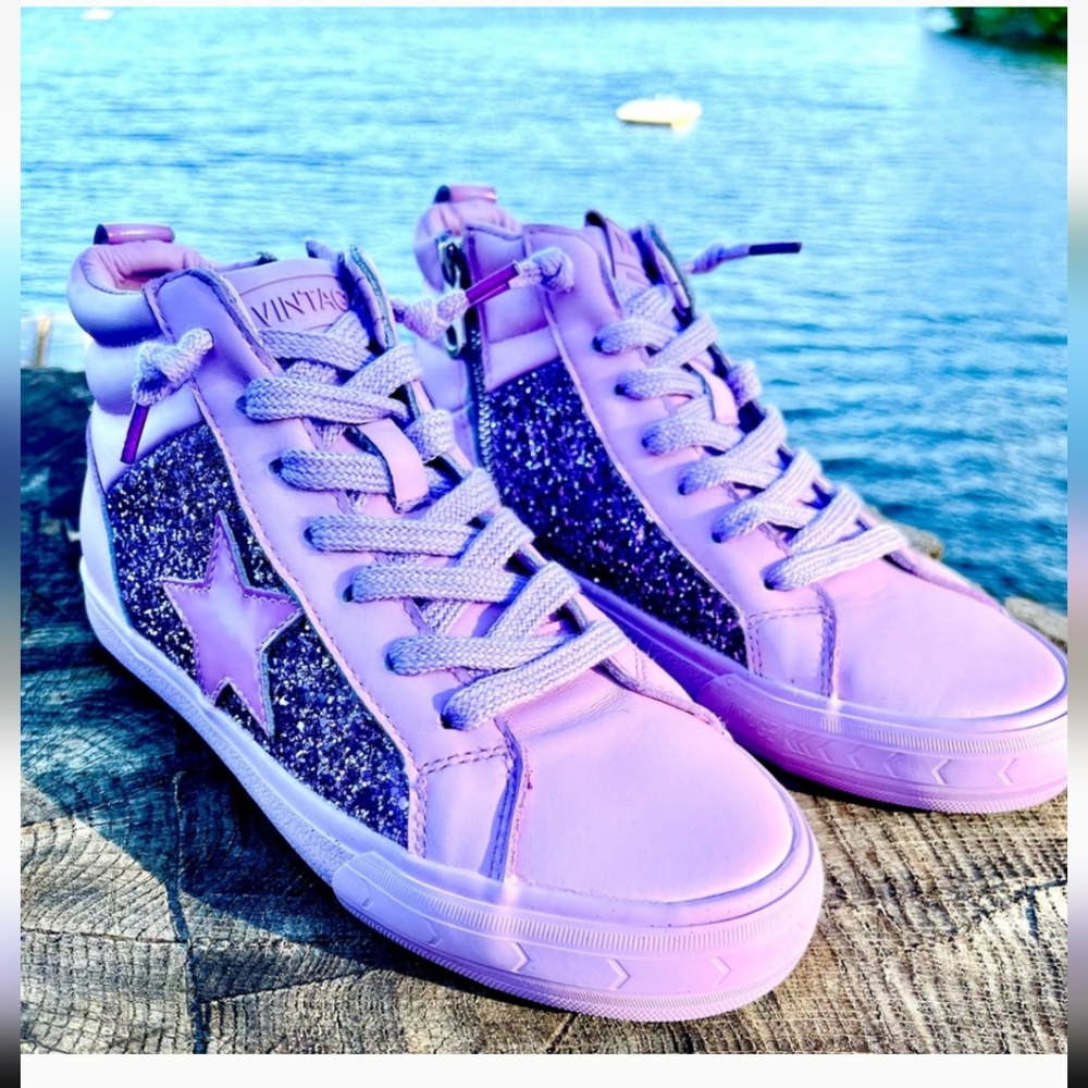 πVINTAGE HAVANA'S LIMITED EDITION BNIB DIP DYE PURPLE ALEXIS SNEAKERS SIZE 6 - Picture 3 of 15